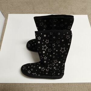 AIRWALK Youth Girl's Size 5/ Women's Size 7 Emma Boot Black Faux Suede Sta…